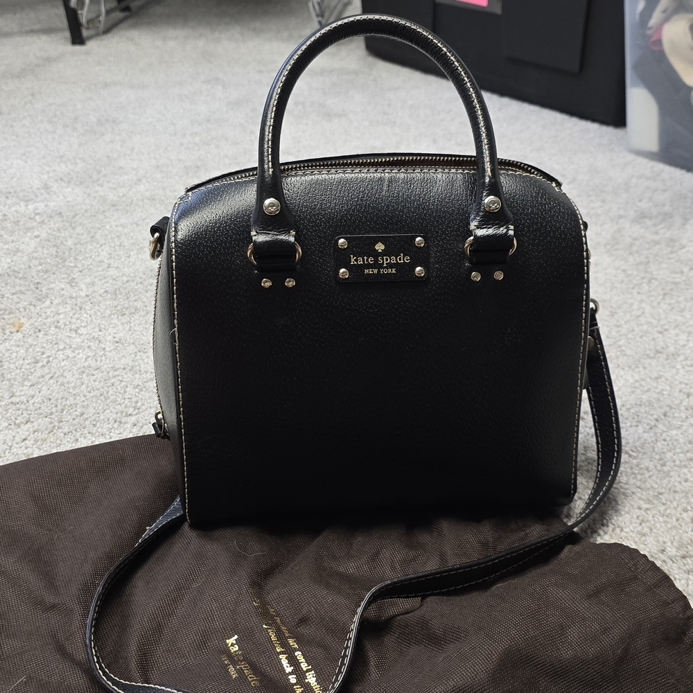 Kate Spade Black Satchel with Silver Accents